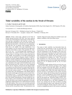 Tidal variability of the motion in the Strait of Otranto