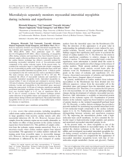 Microdialysis separately monitors myocardial interstitial myoglobin
