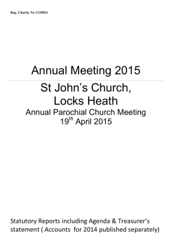 APCM Reports 2015 - St. John`s Church Locks Heath