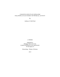 Cognitive Effects of Ostracism Following an Acute bout of Physical