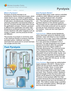 Pyrolysis - Biomass Innovation Centre