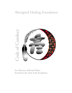 Code of Conduct - Aboriginal Healing Foundation