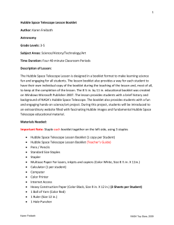 Hubble Space Telescope Lesson Booklet Author