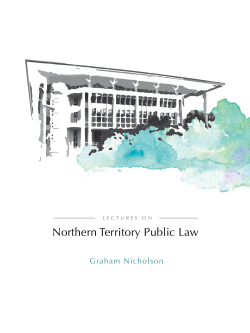 Lectures on Northern Territory Public Law