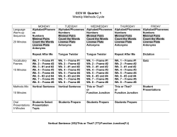 CCV 3 Fall Semester Lesson Plans