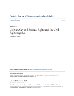 Lesbian, Gay and Bisexual Rights and the Civil Rights Agenda