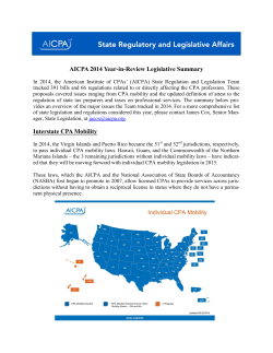 AICPA 2014 Year-in-Review Legislative Summary Interstate CPA