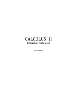 Calculus II: Integration Techniques