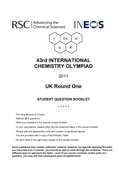 43rd INTERNATIONAL CHEMISTRY OLYMPIAD