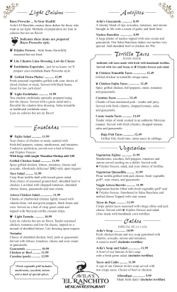 Light Cuisine - Avila`s El Ranchito Mexican Restaurant