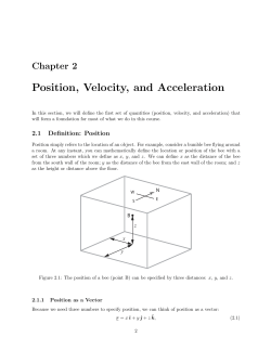 Position, Velocity, and Acceleration