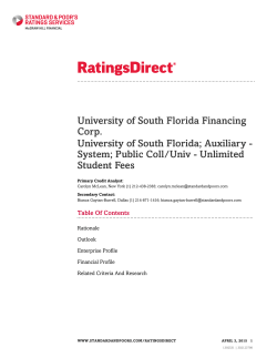 University of South Florida Financing Corp. University of South