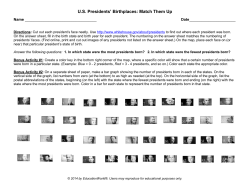 Presidents` Birthplace Printable_0