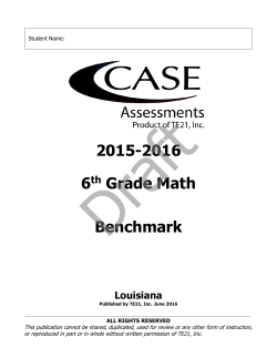 2015-2016 6th Grade Math Benchmark