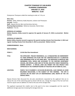 Minutes - Van Buren Township