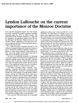 Lyndon LaRouche on the Current Importance of the Monroe Doctrine