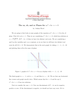 The xa, xb, and xc Planes for ax2 + bx + c = 0