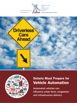 Ontario Must Prepare for Vehicle Automation