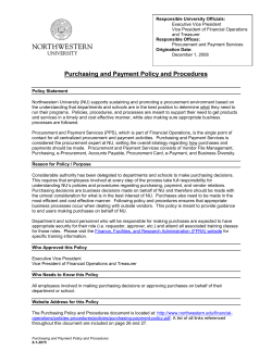 Purchasing and Payment Policy and Procedures