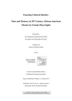 Enacting Cultural Identity : Time and Memory in 20th