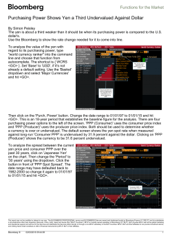 Purchasing Power Shows Yen a Third Undervalued Against Dollar
