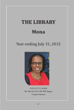 2014/2015 - UWI Mona - The University of the West Indies