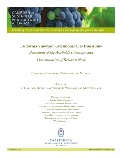 California Vineyard Greenhouse Gas Emissions: Assessment of the