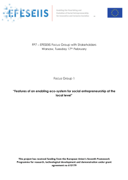 Features of an enabling eco-system