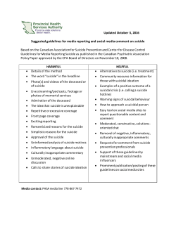 Media guidelines for reporting on suicides