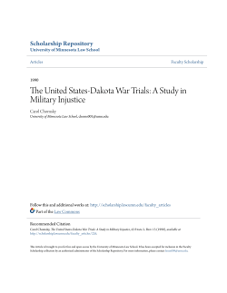 The United States-Dakota War Trials: A Study in Military Injustice