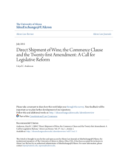 Direct Shipment of Wine, the Commerce Clause and the Twenty