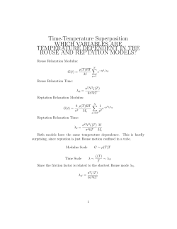Time-Temperature Superposition WHICH VARIABLES ARE