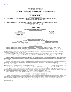 Annie`s, Inc. - Investor Relations Solutions