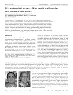 DNA meets synthetic polymers&mdash;highly versatile hybrid