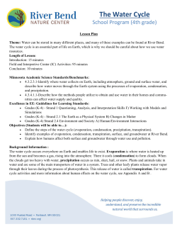 The Water Cycle - River Bend Nature Center