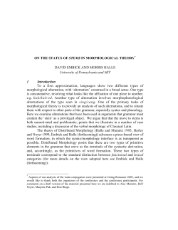 ON THE STATUS OF STEMS IN MORPHOLOGICAL THEORY