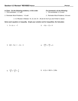 Section 4.3 Review* REVISED Name: :____ ( ) 3. ( &ndash; ) &ndash;