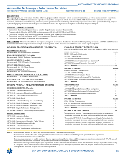 Automotive Technology - Performance Technician