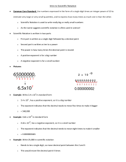 Intro to Scientific Notation