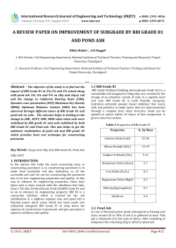 a review paper on improvement of subgrade by rbi grade 81