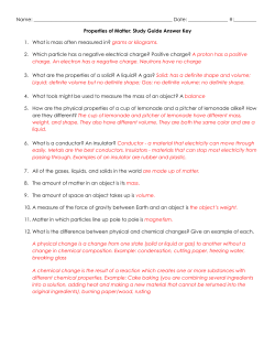 Matter Study Guide Key