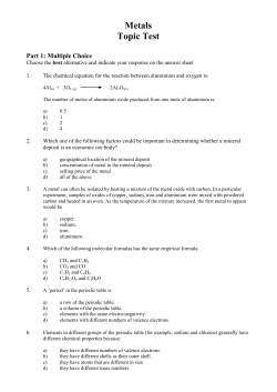 Metals Topic Test