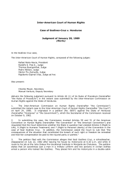 Inter-American Court of Human Rights Case of God&iacute;nez