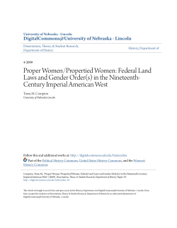 Proper Women/Propertied Women - DigitalCommons@University of