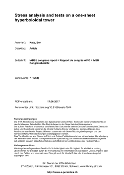 Stress analysis and tests on a one-sheet hyperboloidal - E