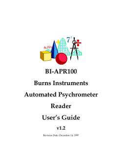 BI-APR100 Burns Instruments Automated Psychrometer Reader