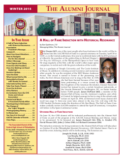CHS Alumni Journal Winter 2015 - The Associated Alumni of The
