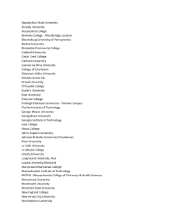 Appalachian State University Arcadia University Assumption