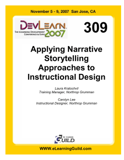 Applying Narrative Storytelling Approaches to Instructional Design