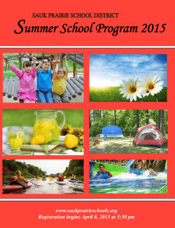 Summer School Program 2015 - Sauk Prairie School District